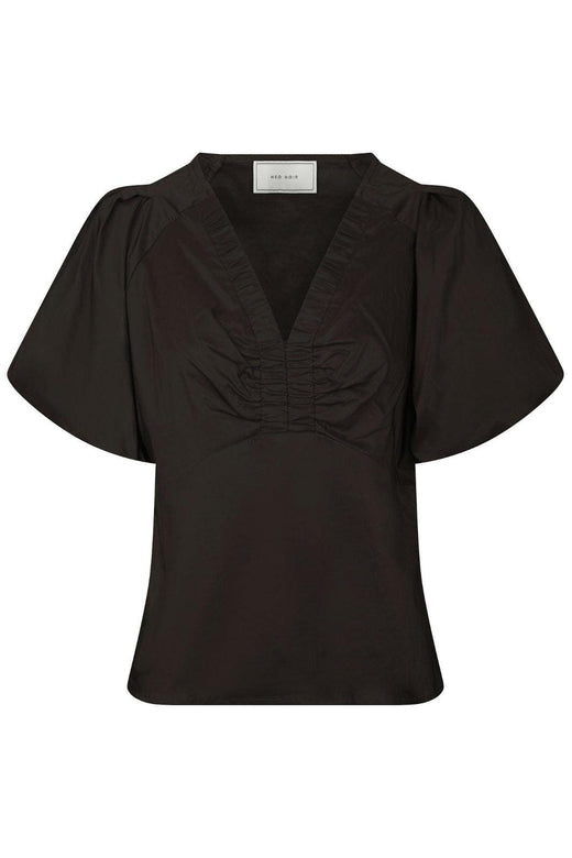 Neo Noir - Irina Poplin Blouse 162219 - 584 - Chocolate Brown Bluser 