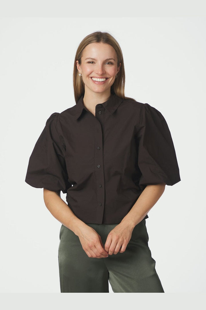Neo Noir - Ismara Solid Shirt 169795 - 676 - Dark Brown