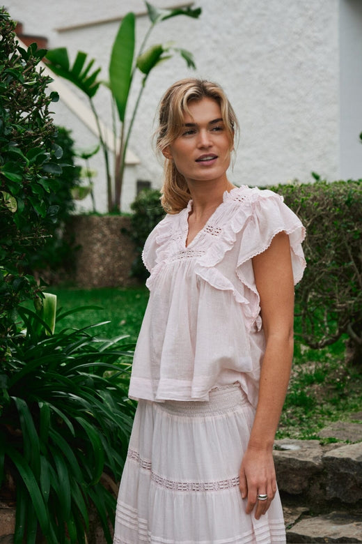 Neo Noir - Jayla S Voile Top - Light Pink Toppe 