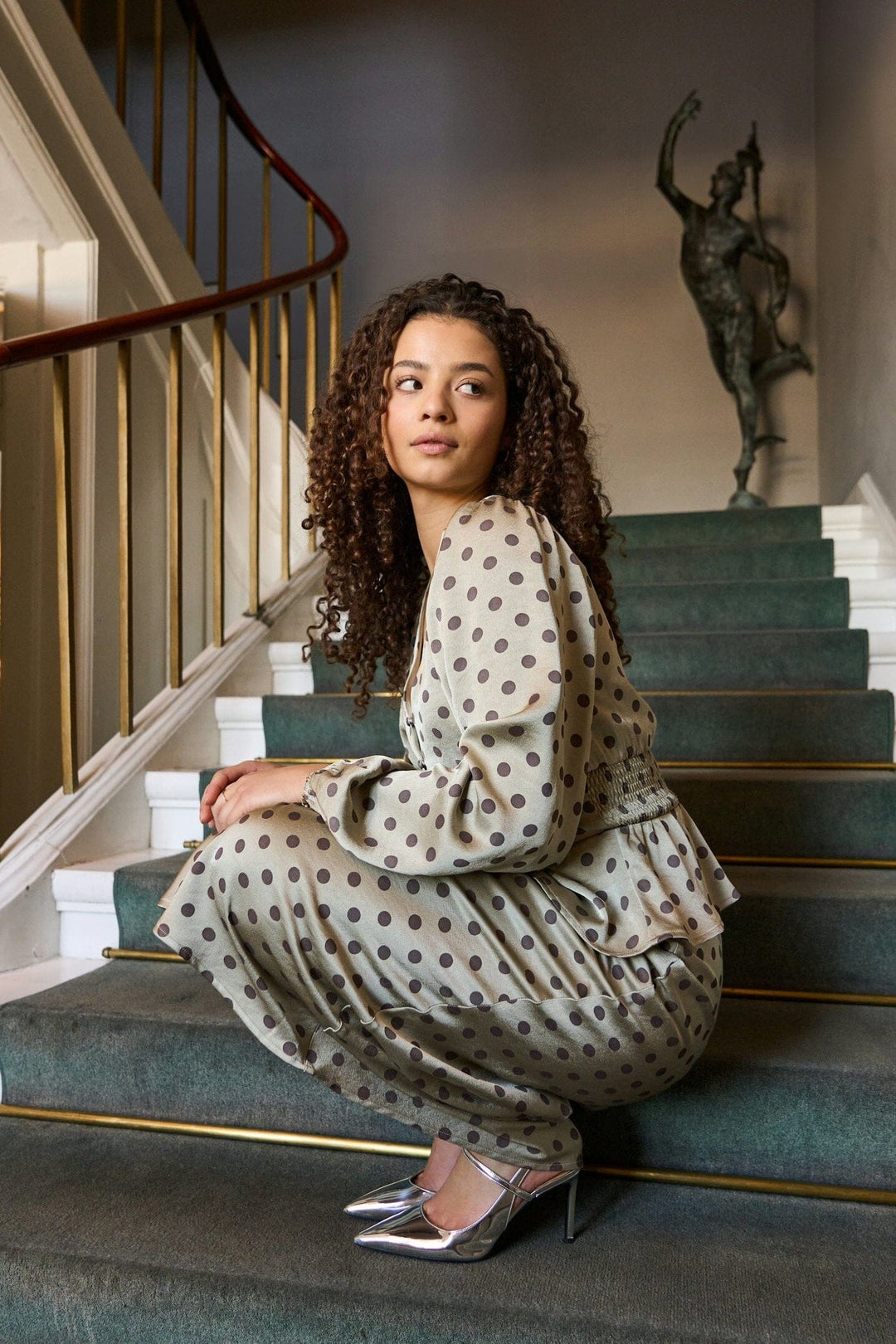 Neo Noir - Jellima Dotted Blouse 167743 - 236 - Pistachio Bluser 