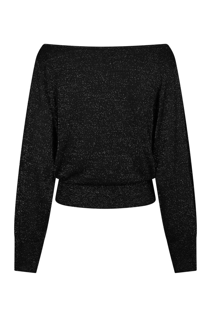Neo Noir - Jessen Metallic Knit Blouse 171274 - 100 - Black