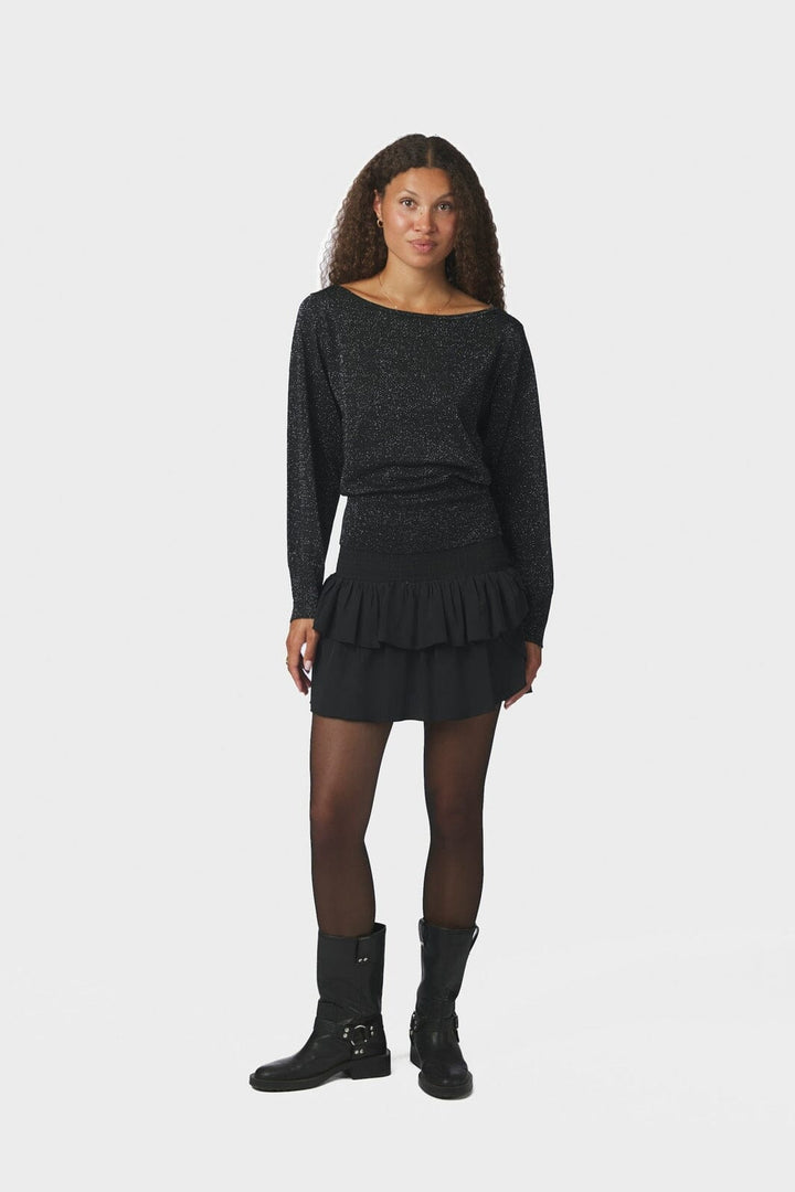 Neo Noir - Jessen Metallic Knit Blouse 171274 - 100 - Black