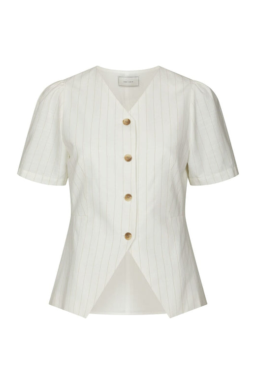 Neo Noir - Jules Summer Stripe Blouse 168850 - 979 - Taupe Stripe