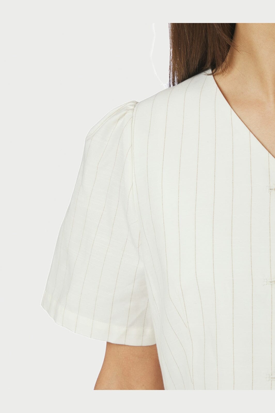 Neo Noir - Jules Summer Stripe Blouse 168850 - 979 - Taupe Stripe