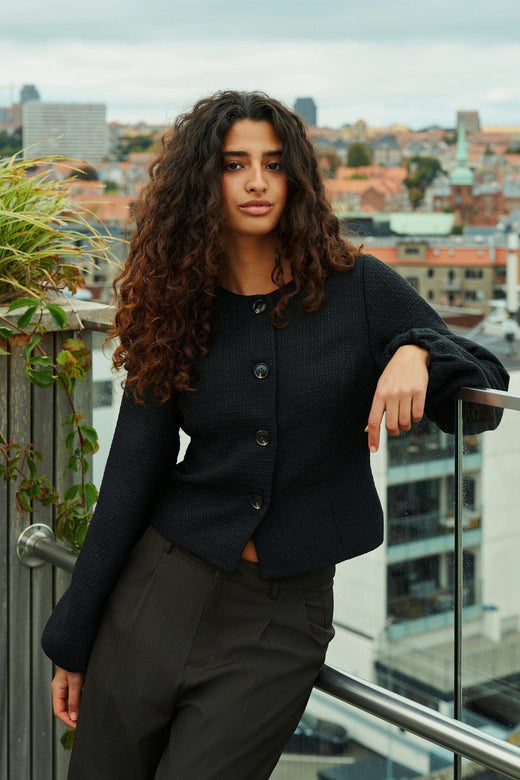 Neo Noir - Junette Boucle Jacket 170179 - 100 - Black Jakker 