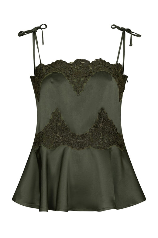 Neo Noir - Kaela Heavy Sateen Lace Top 168290 - 591 - Deep Green