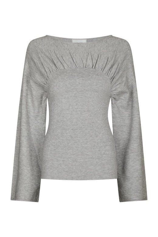 Neo Noir - Kaiba Knit Blouse 166875 - 103 - Light Grey Melange