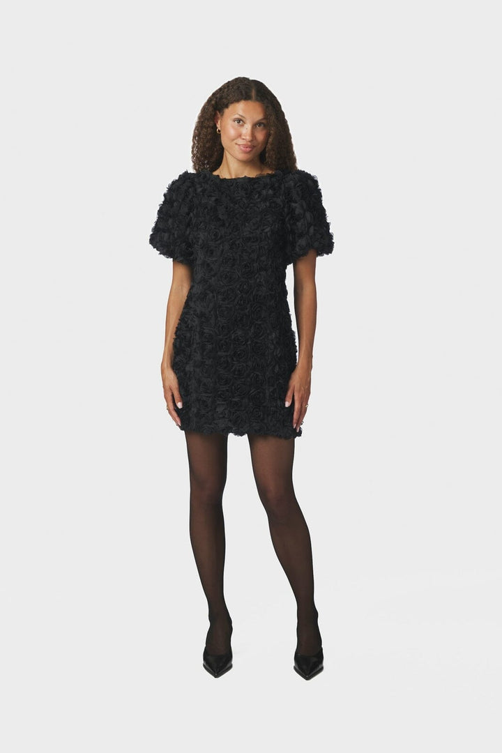 Neo Noir - Kerina Flower Dress 171172 - 100 - Black