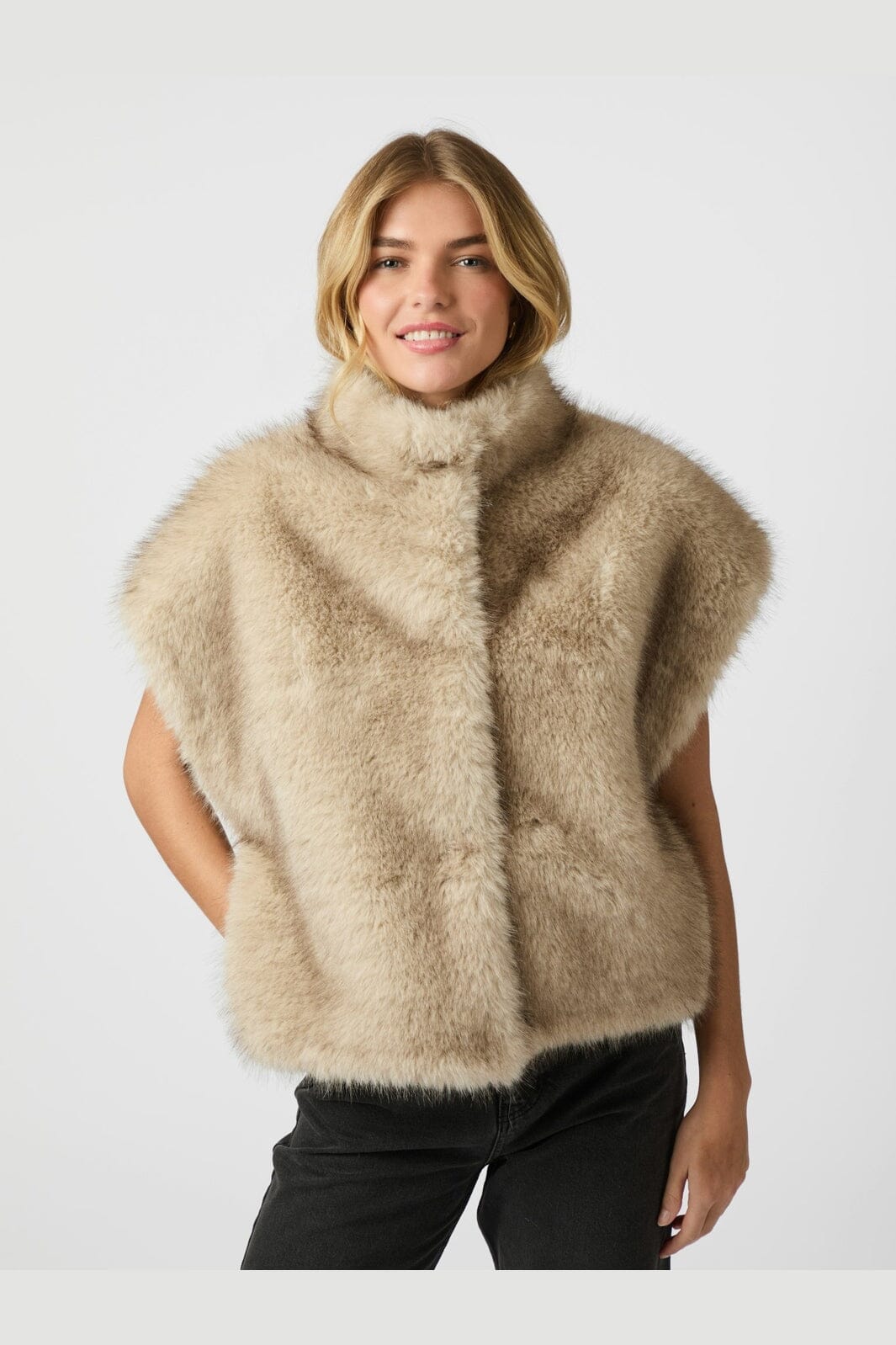 Neo Noir - Kevini Faux Fur Vest 164981 - 123 - Beige