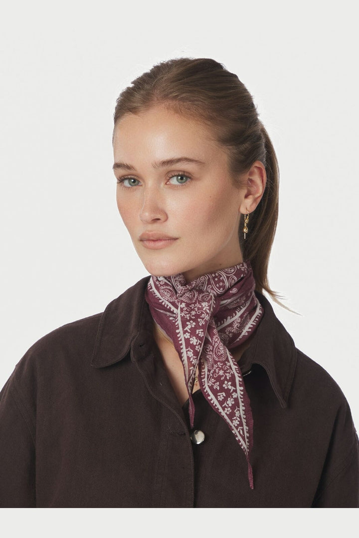Neo Noir - Kinessa Paisley Scarf 164346 - 393 - Dark Rose
