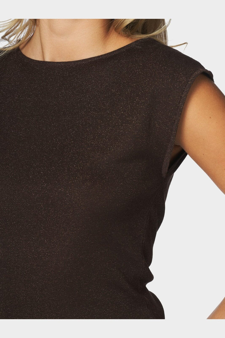 Neo Noir - Lauren Glitter Knit Top 171191 - 676 - Dark Brown