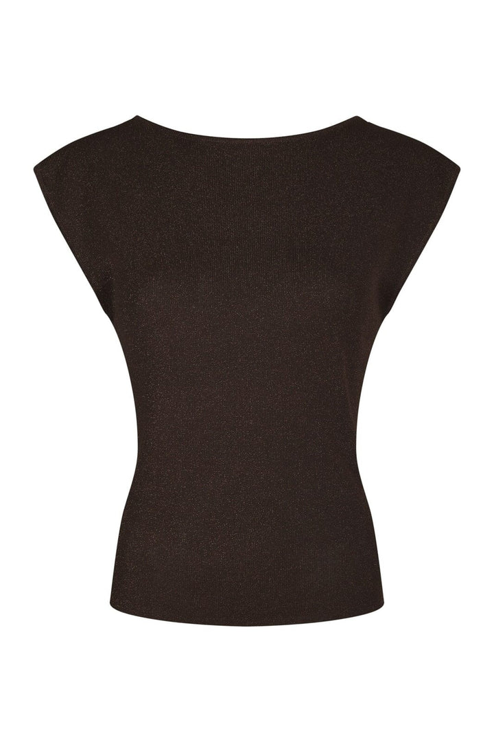 Neo Noir - Lauren Glitter Knit Top 171191 - 676 - Dark Brown