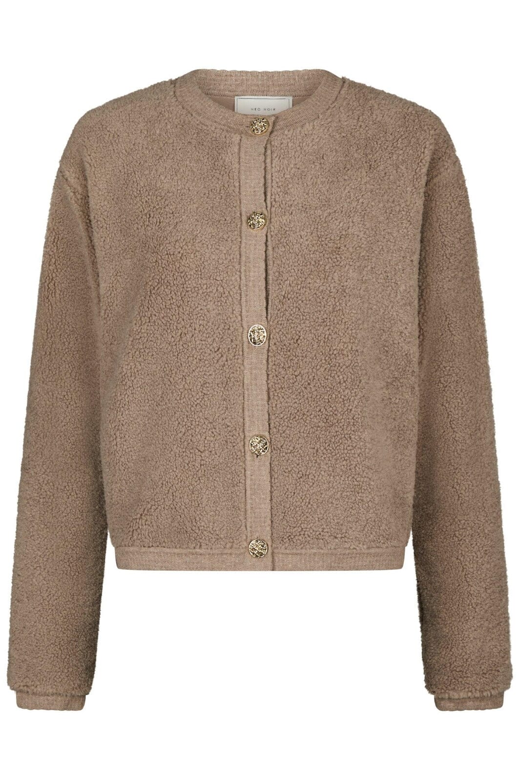 Neo Noir - Limo Fluffy Knit Cardigan 161963 - 125 - Dark Sand