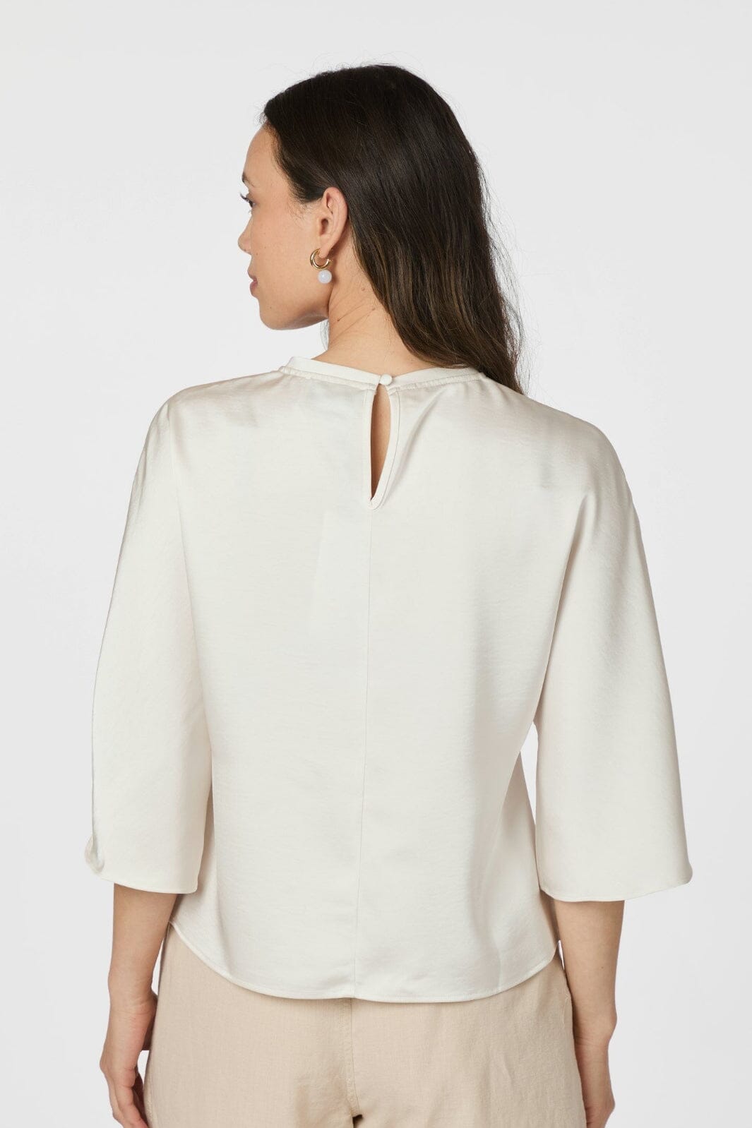 Neo Noir - Liora Heavy Sateen Blouse 165567 - 621 - Pearl