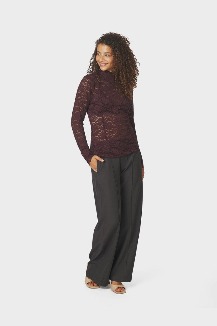 Neo Noir - Liza Laceflower Blouse 161473 - 174 - Burgundy