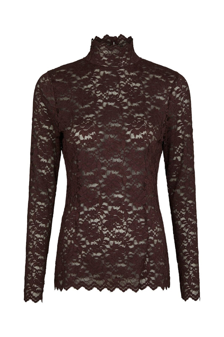 Neo Noir - Liza Laceflower Blouse 161473 - 174 - Burgundy