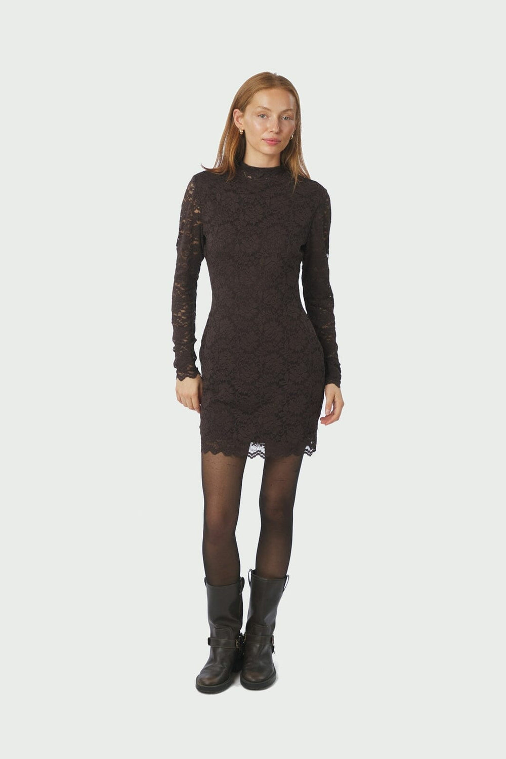 Neo Noir - Lizette Laceflower Dress 166638 - 584 - Chocolate Brown
