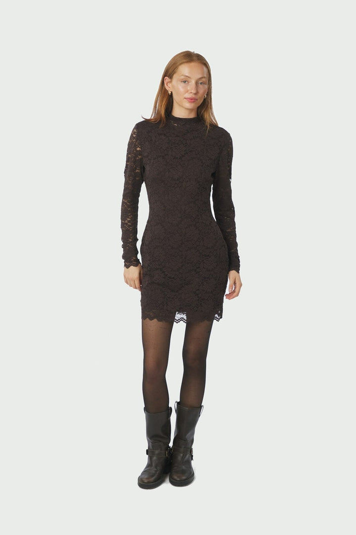 Neo Noir - Lizette Laceflower Dress 166638 - 584 - Chocolate Brown