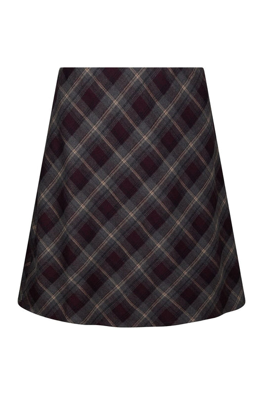 Neo Noir - Lunna Check Skirt 165705 - 182 - Plum