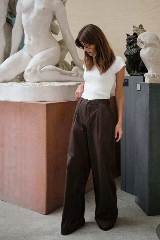 Neo Noir - Malba Poplin Pants 165795 - 676 - Dark Brown Bukser 