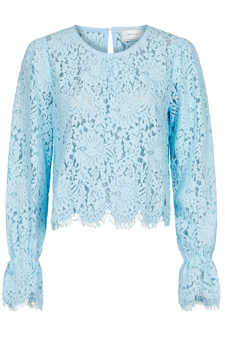 Neo Noir - Manuela Lace Blouse - Light Blue Bluser 