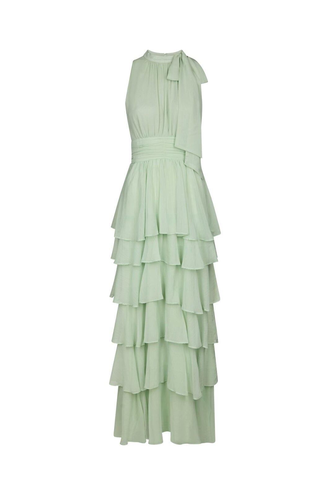 Neo Noir - Marli Solid Chiffon Dress 165640 - 154 - Light Green