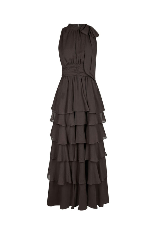 Neo Noir - Marli Solid Chiffon Dress 165640 - 306 - Dusty Brown