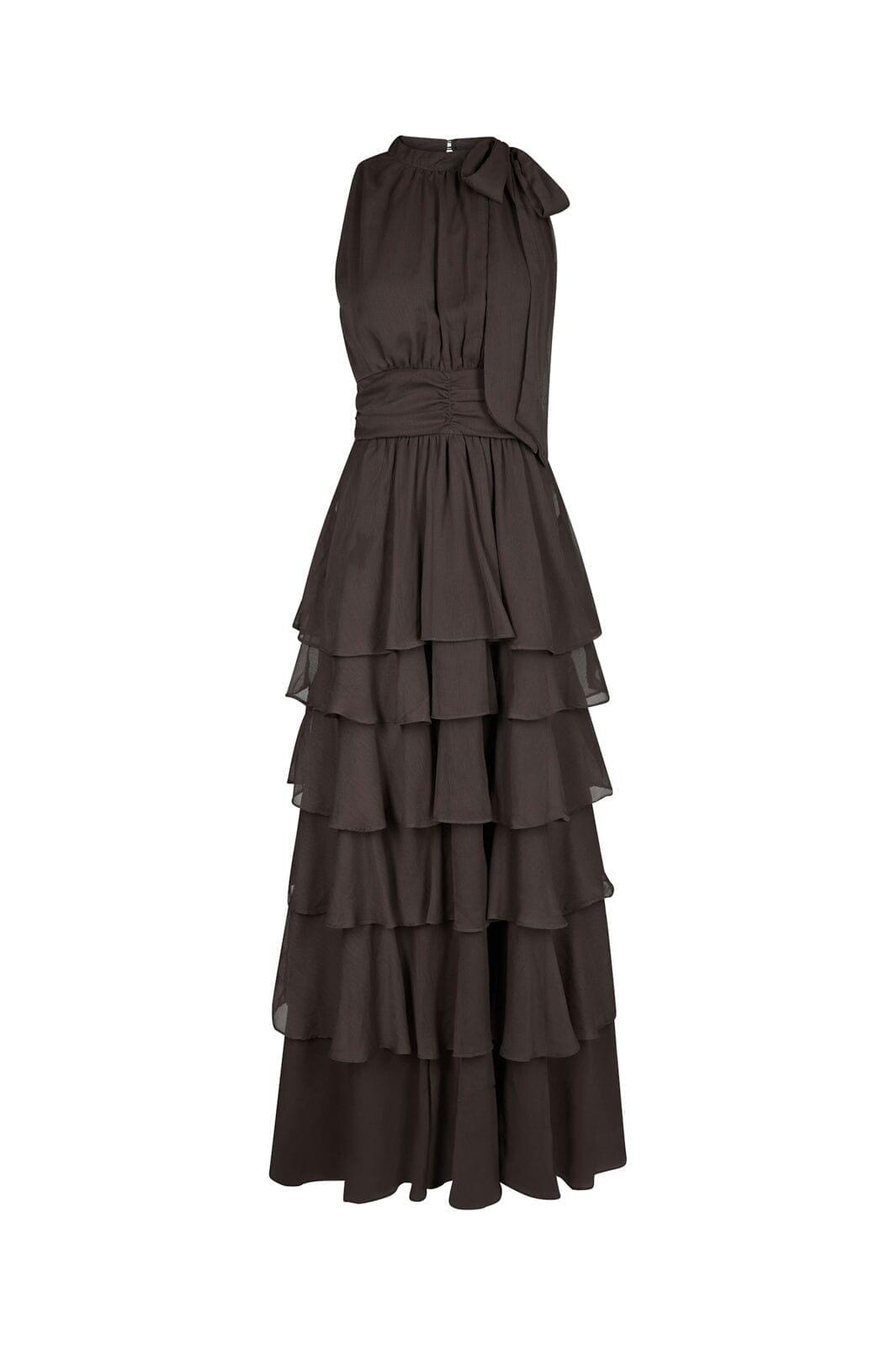 Neo Noir - Marli Solid Chiffon Dress 165640 - 306 - Dusty Brown