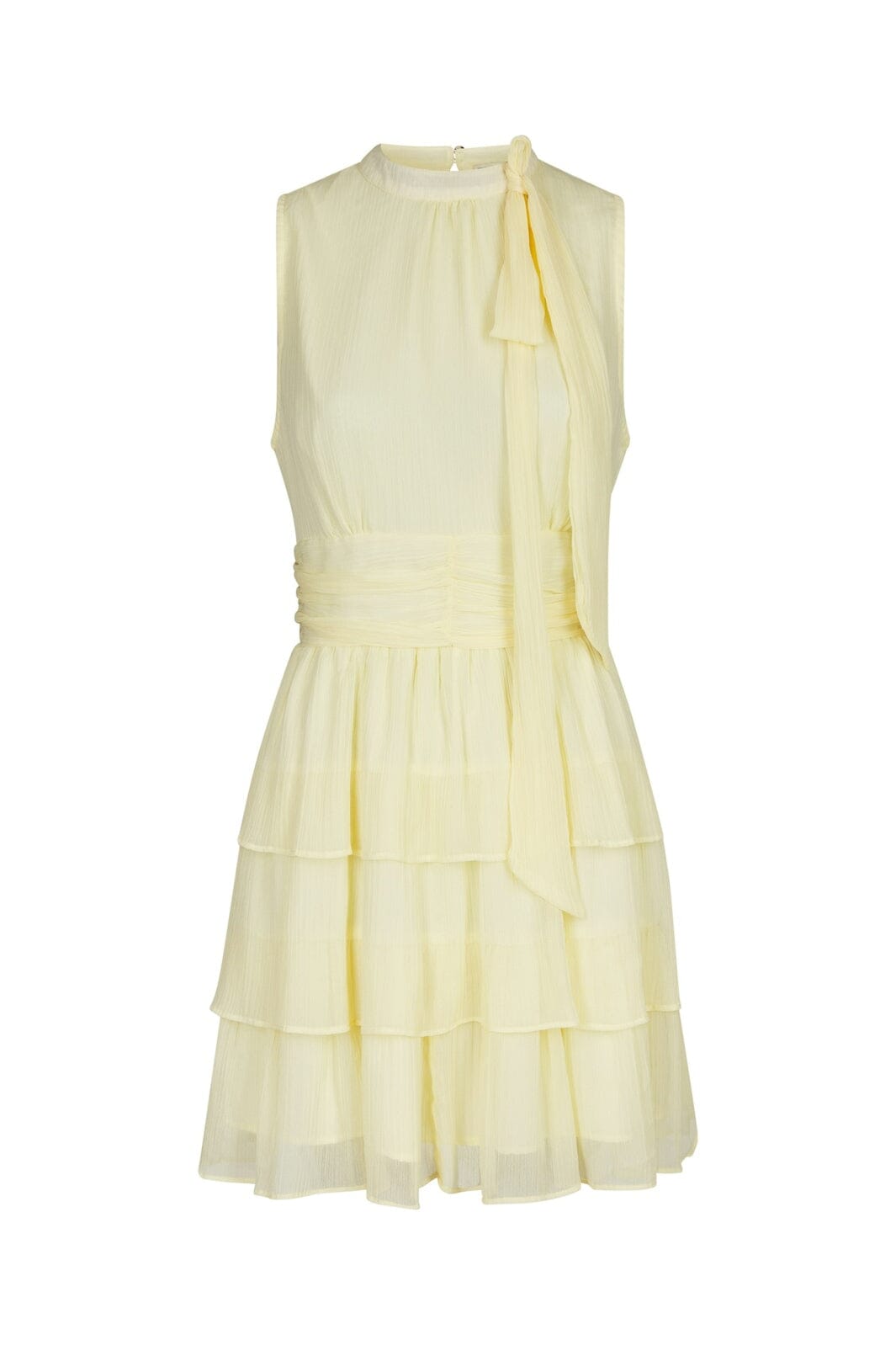 Neo Noir - May Solid Chiffon Dress 168430 - 191 - Light Yellow