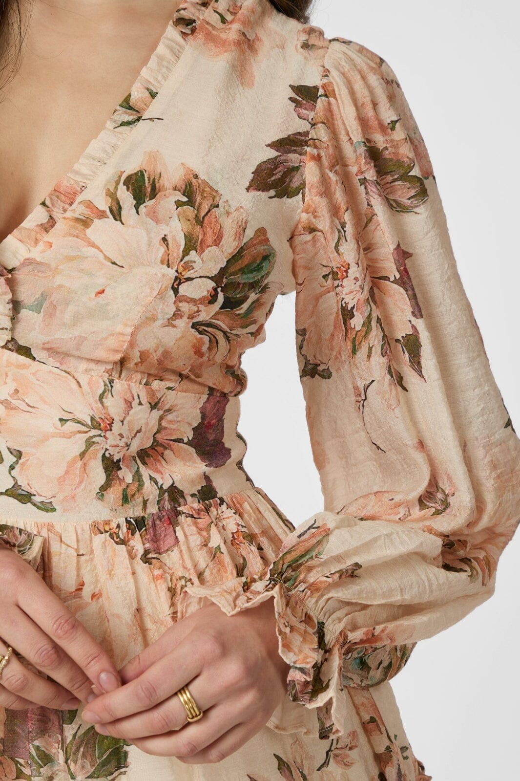 Neo Noir - Miller Mega Floral Dress 166000 - 946 - Peach Blossom