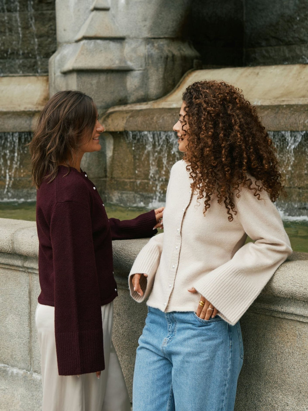 Neo Noir - Mixie Knit Cardigan 164837 - 682 - Wine Cardigans 