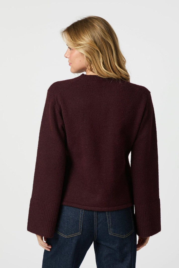 Neo Noir - Mixie Knit Cardigan 164837 - 682 - Wine