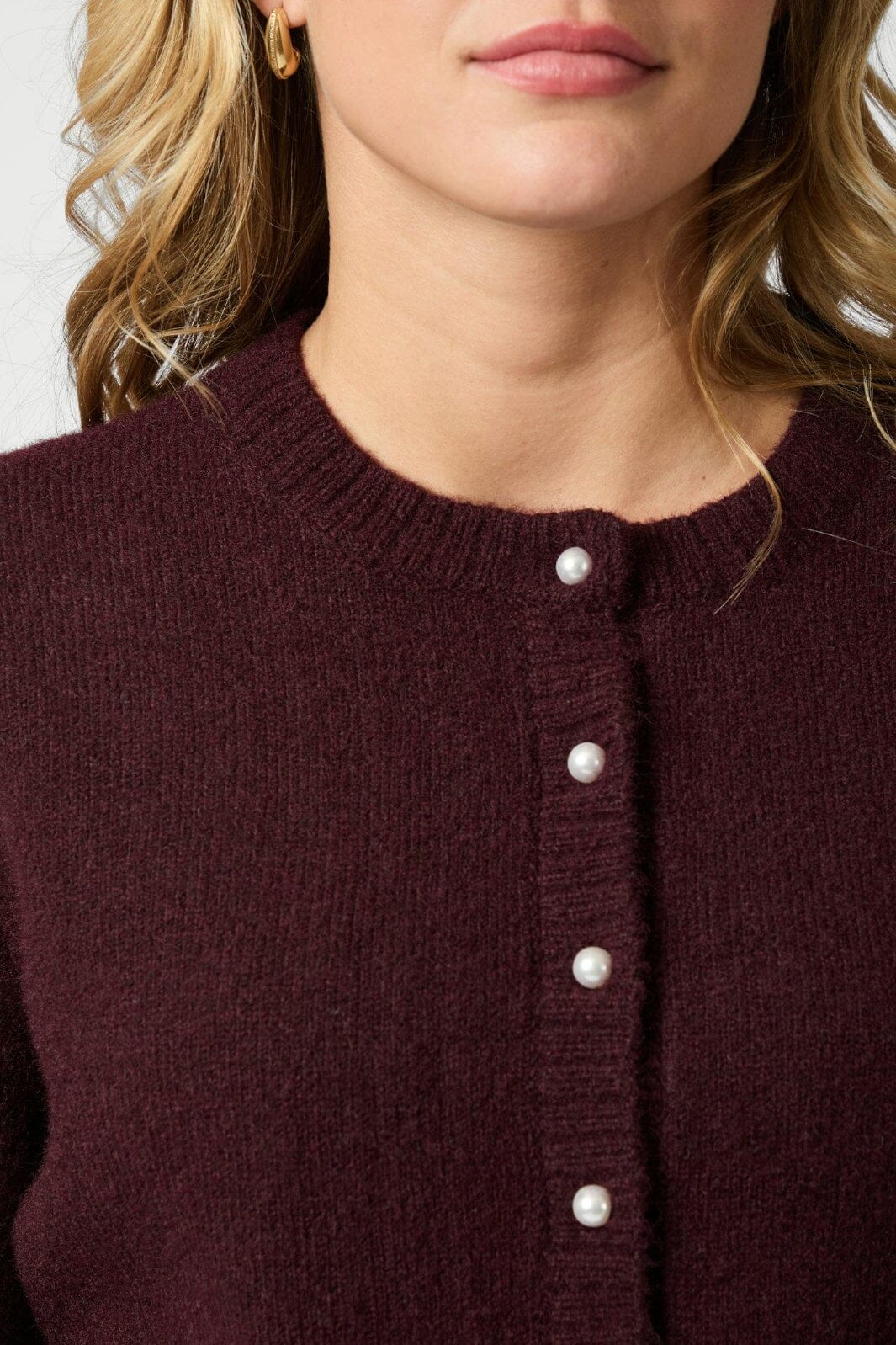 Neo Noir - Mixie Knit Cardigan 164837 - 682 - Wine