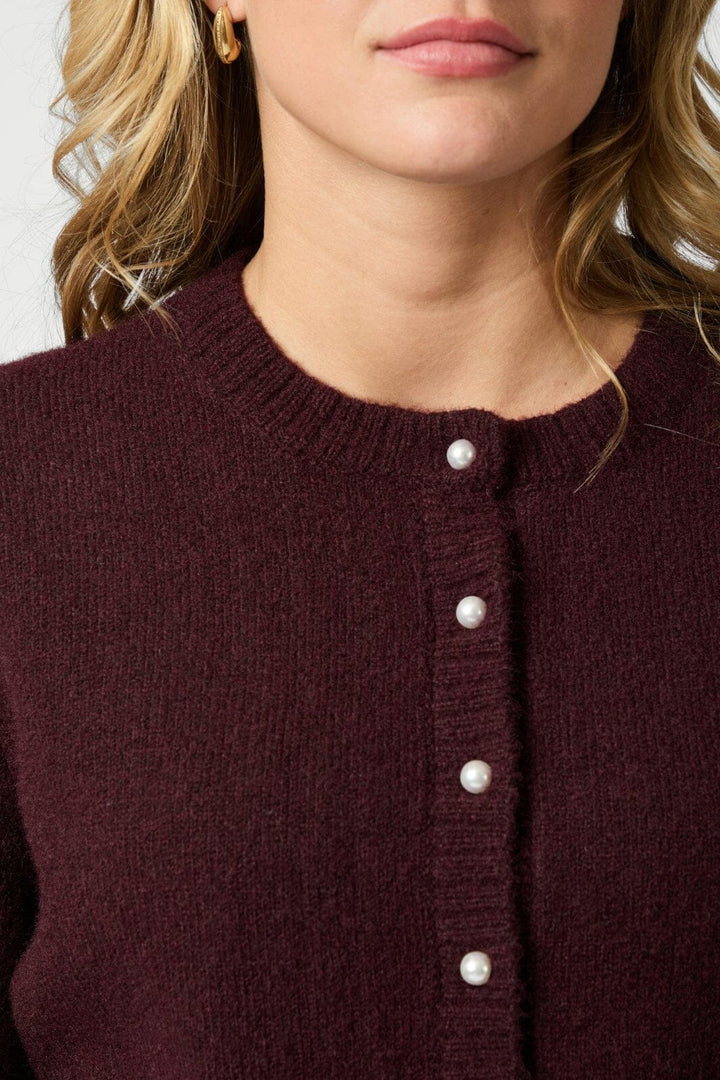 Neo Noir - Mixie Knit Cardigan 164837 - 682 - Wine