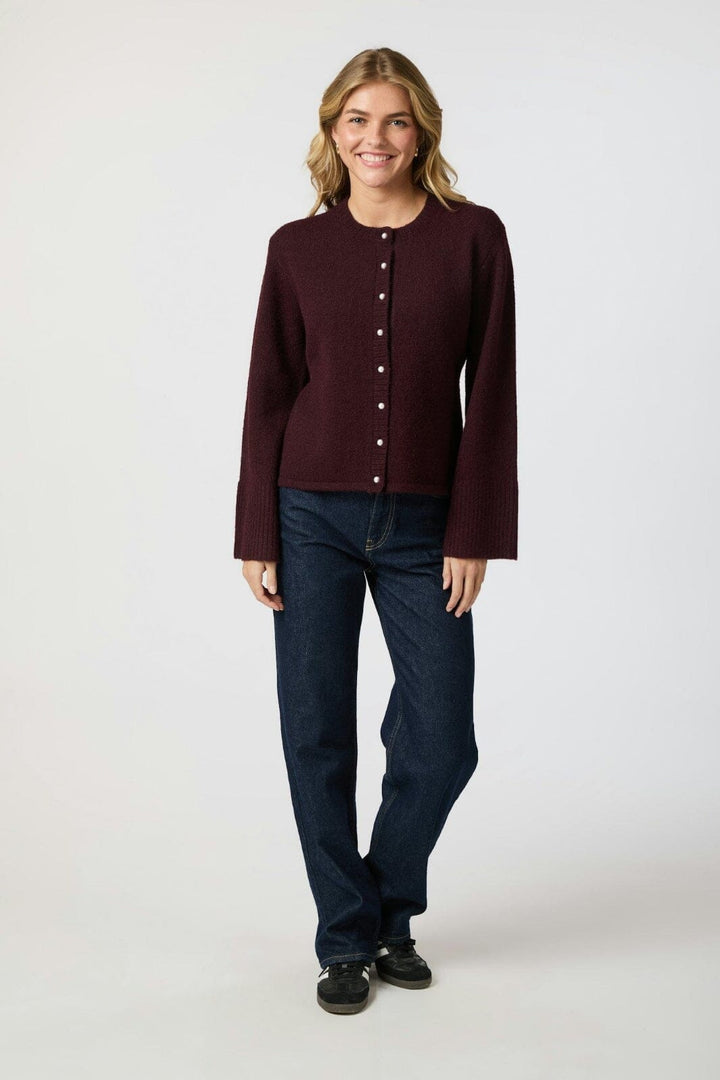 Neo Noir - Mixie Knit Cardigan 164837 - 682 - Wine
