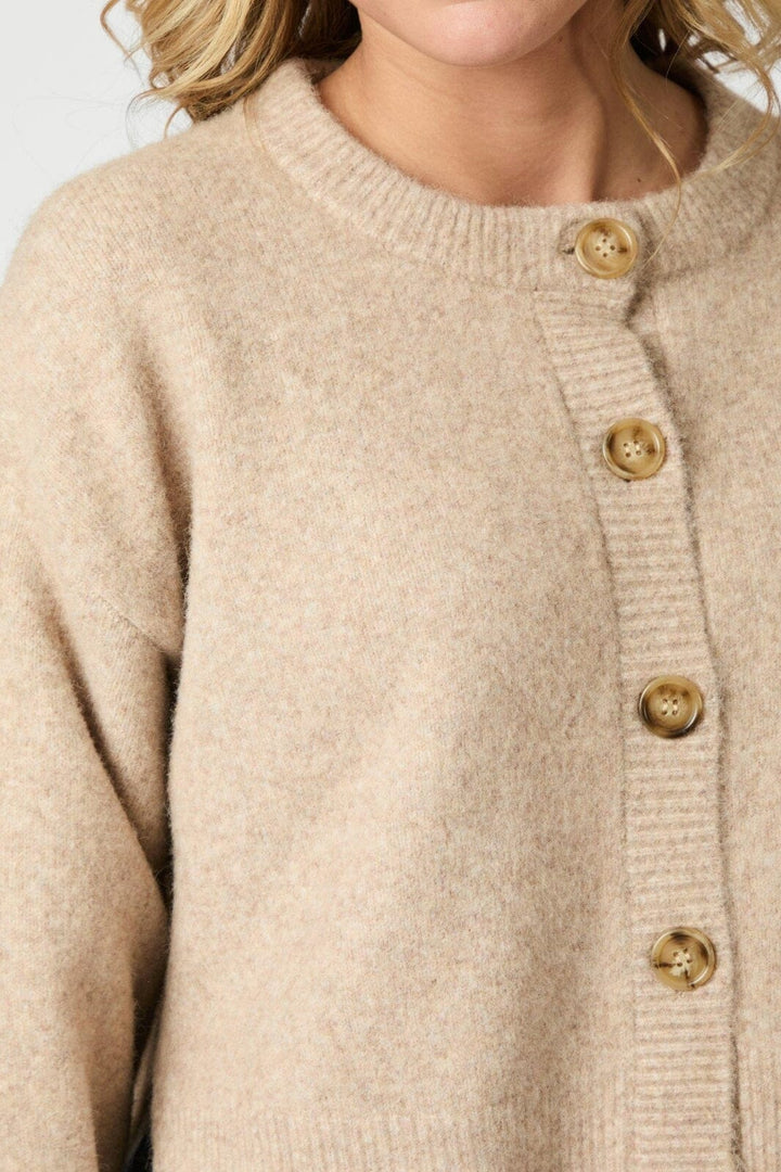 Neo Noir - Muki Knit Cardigan 165089 - 119 - Sand Melange