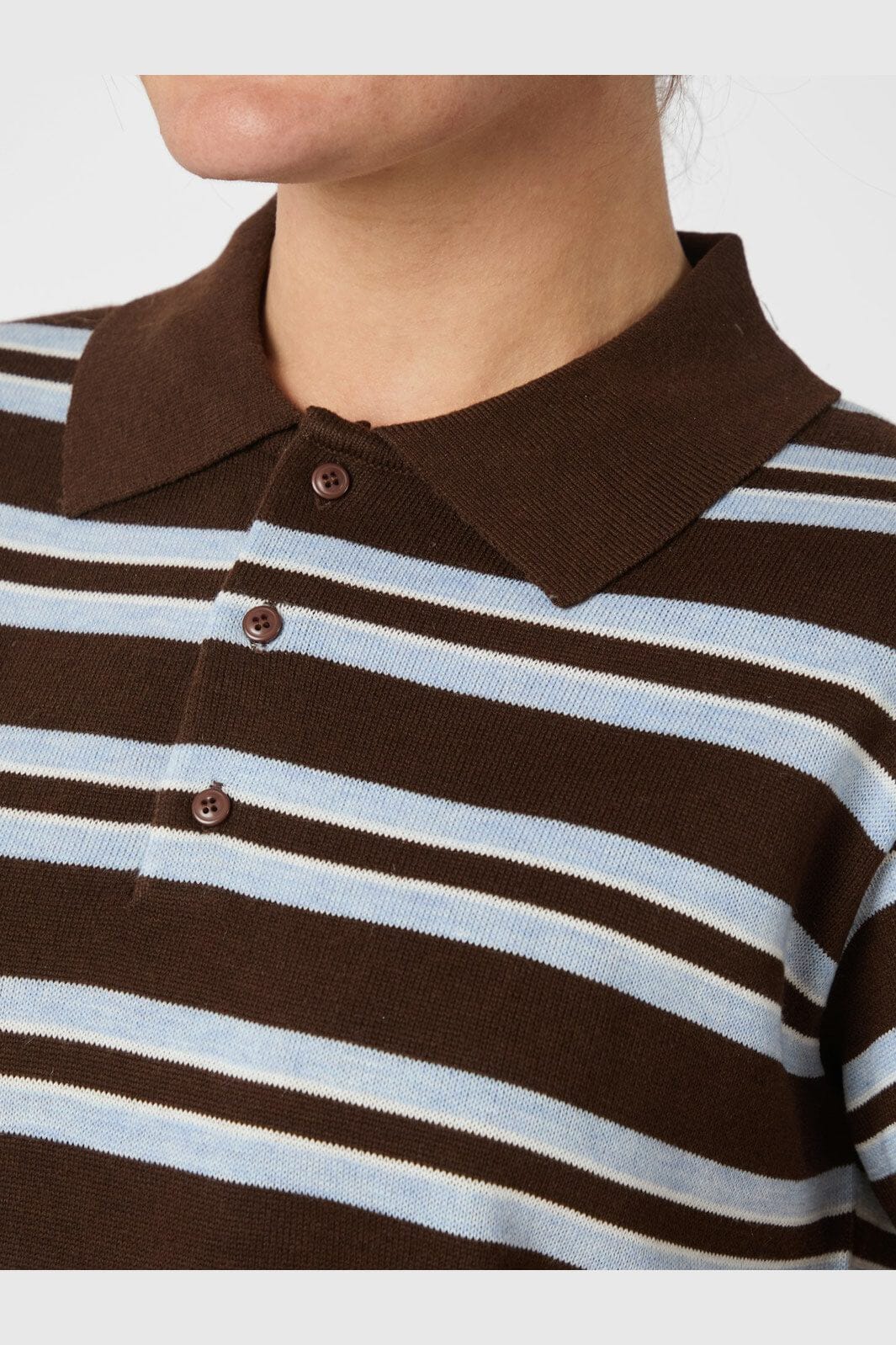 Neo Noir - Mulann Polo Knit Blouse 165966 - 676 - Dark Brown