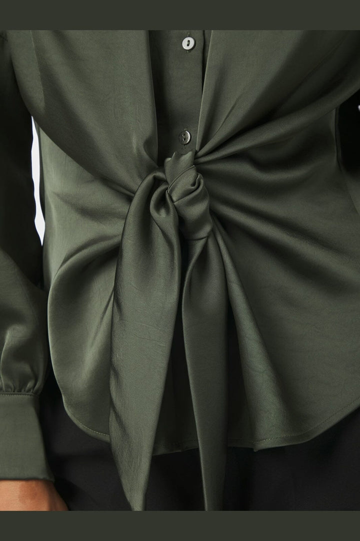 Neo Noir - Naja Satin Shirt 160801 - 591 - Deep Green