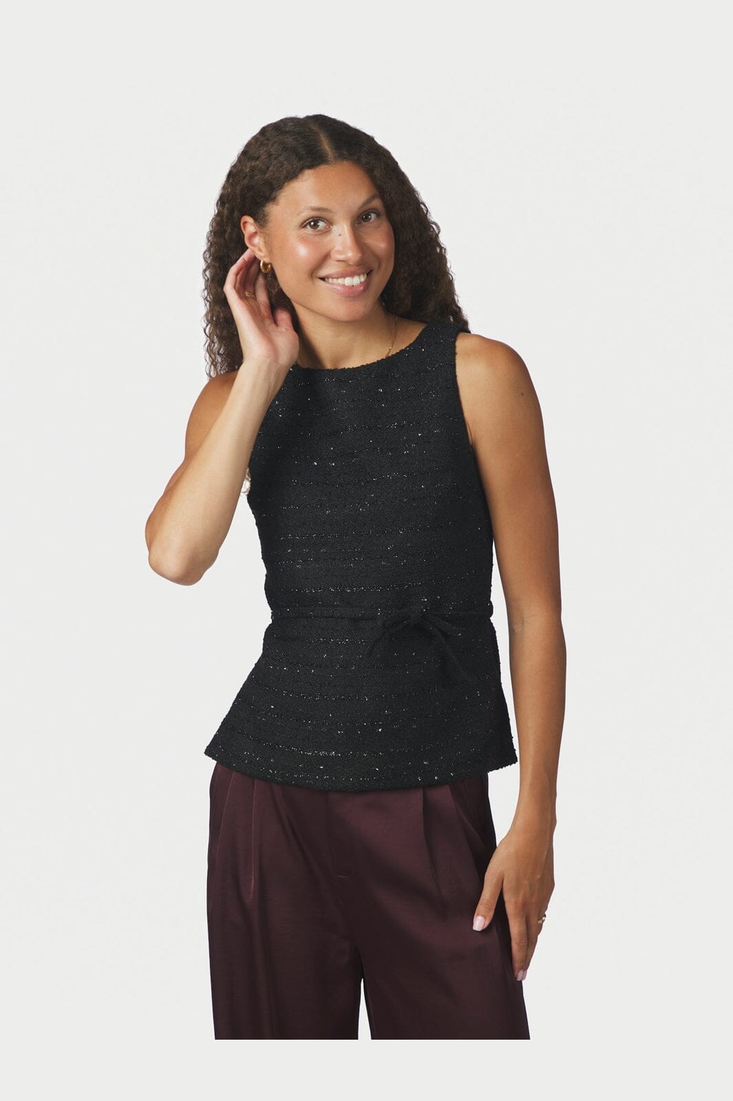 Neo Noir - Nassa Boucle Glitz Top 170369 - 100 - Black