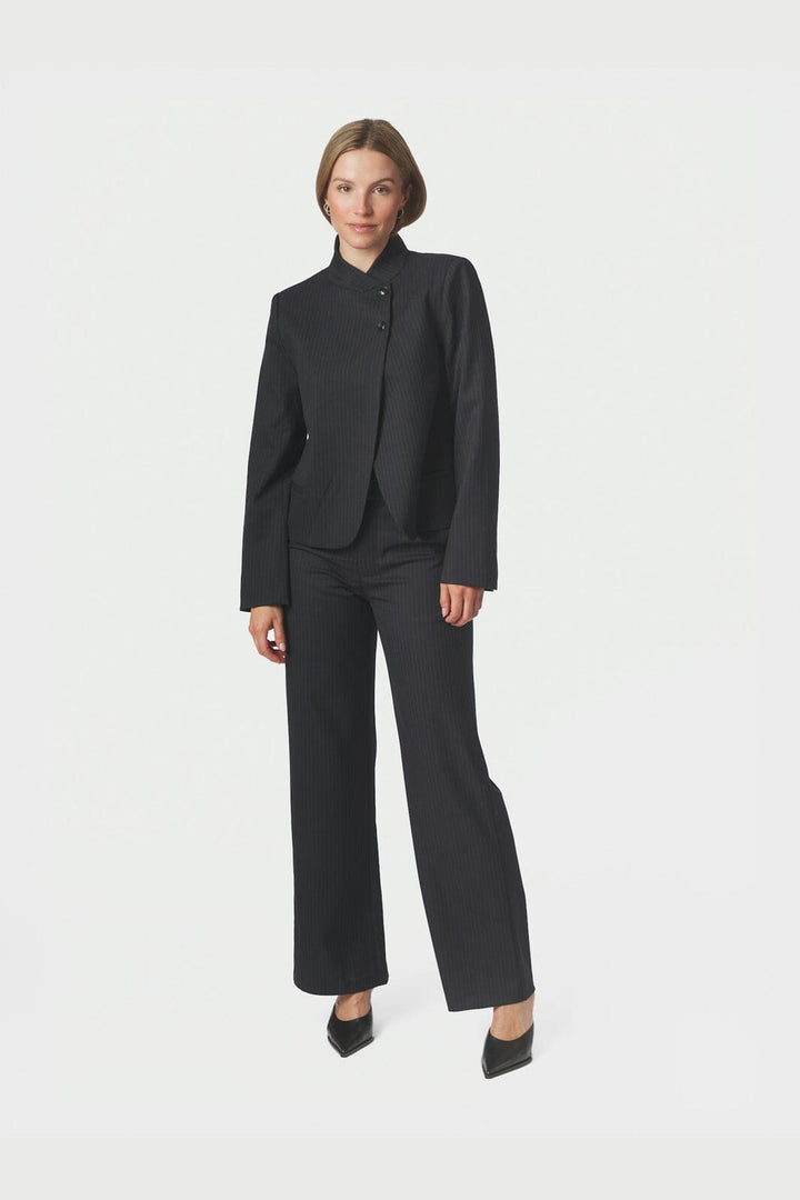 Neo Noir - Nathalie Slim Pinstripe Pants 170346 - 702 - Dark Navy