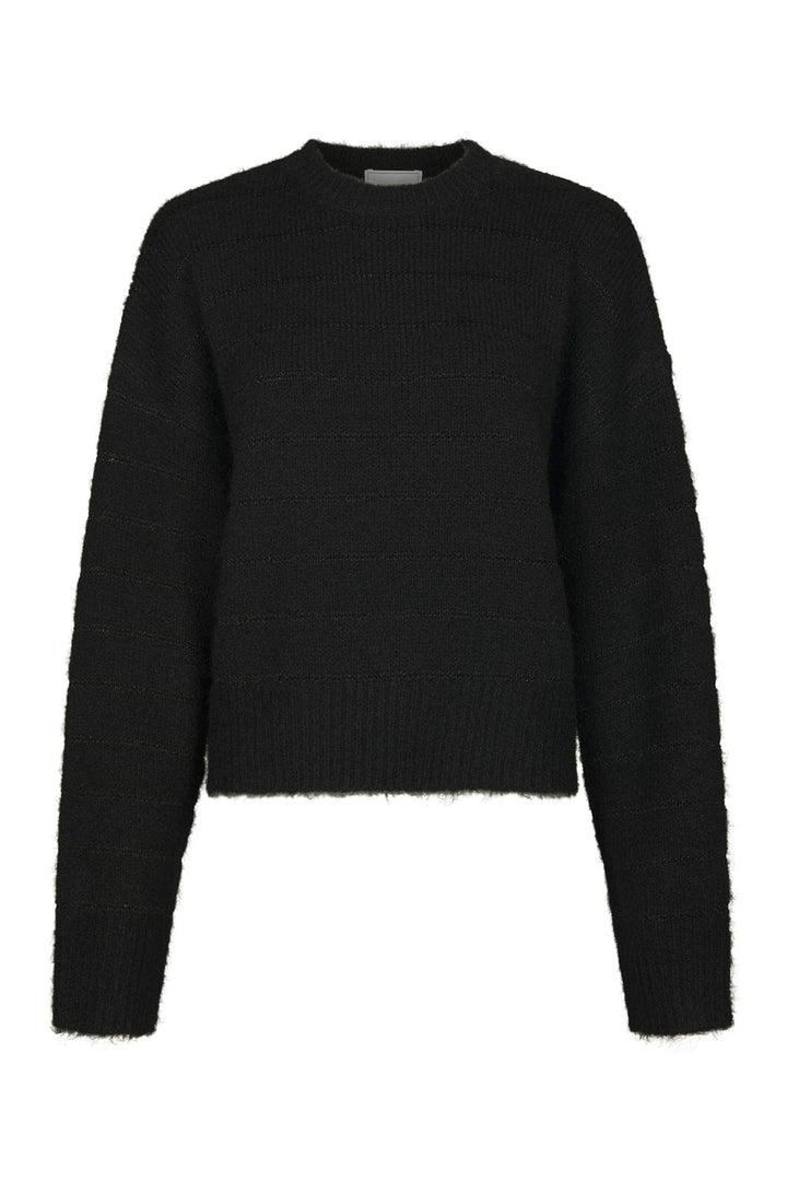 Neo Noir - Naulina Fluffy Knit Blouse 171276 - 100 - Black