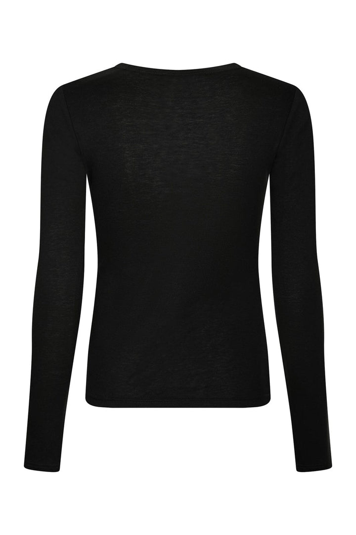 Neo Noir - Nella Fine Rib Blouse 167271 - 100 - Black
