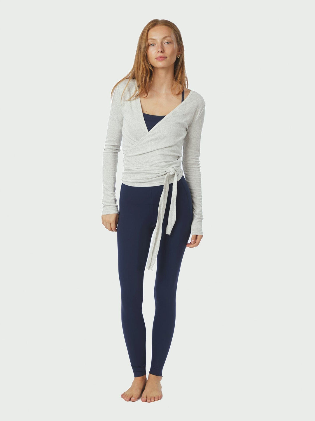 Neo Noir - Nia Jersey Wrap Blouse 165501 - 103 - Light Grey Melange Bluser 