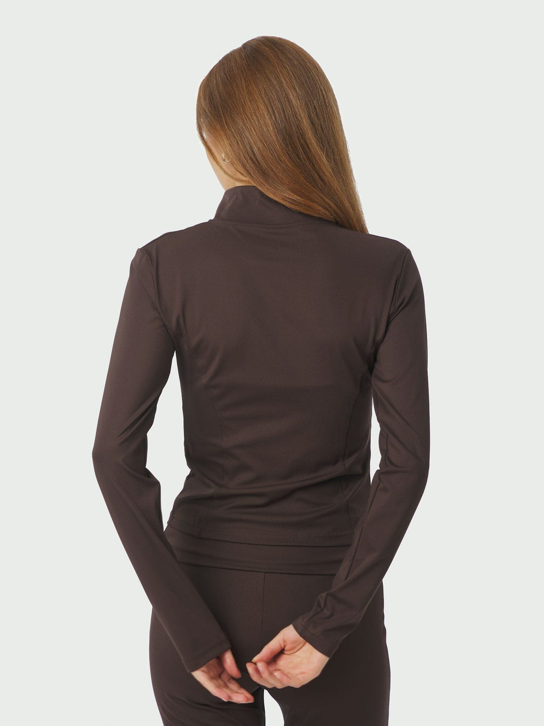 Neo Noir - Nolana Zip Blouse 167175 - 584 - Chocolate Brown Bluser 