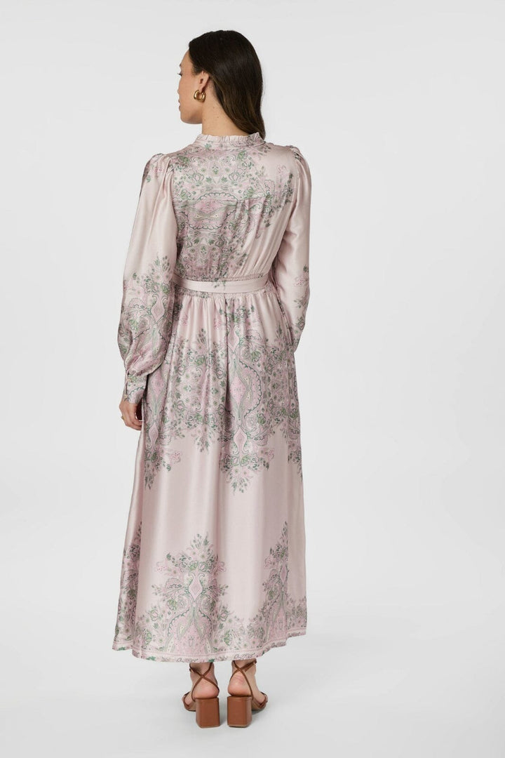 Neo Noir - Nova Paisley Border Dress 160958 - 165 - Rose