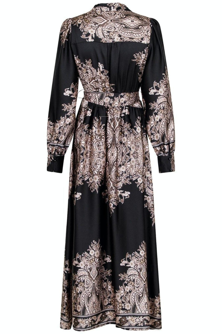 Forudbestilling - Neo Noir - Nova Paisley Border Dress - Black Kjoler 