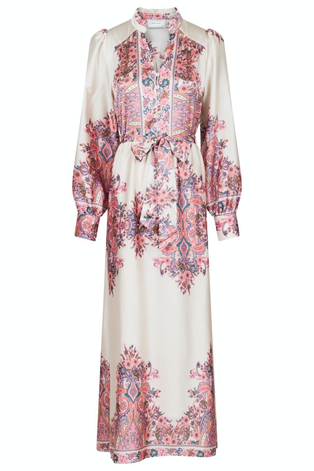 Neo Noir - Nova Paisley Border Dress - Light Pink Kjoler 