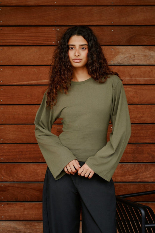 Neo Noir - Paska Boxy Long Tee 165973 - 151 - Army T-shirts 
