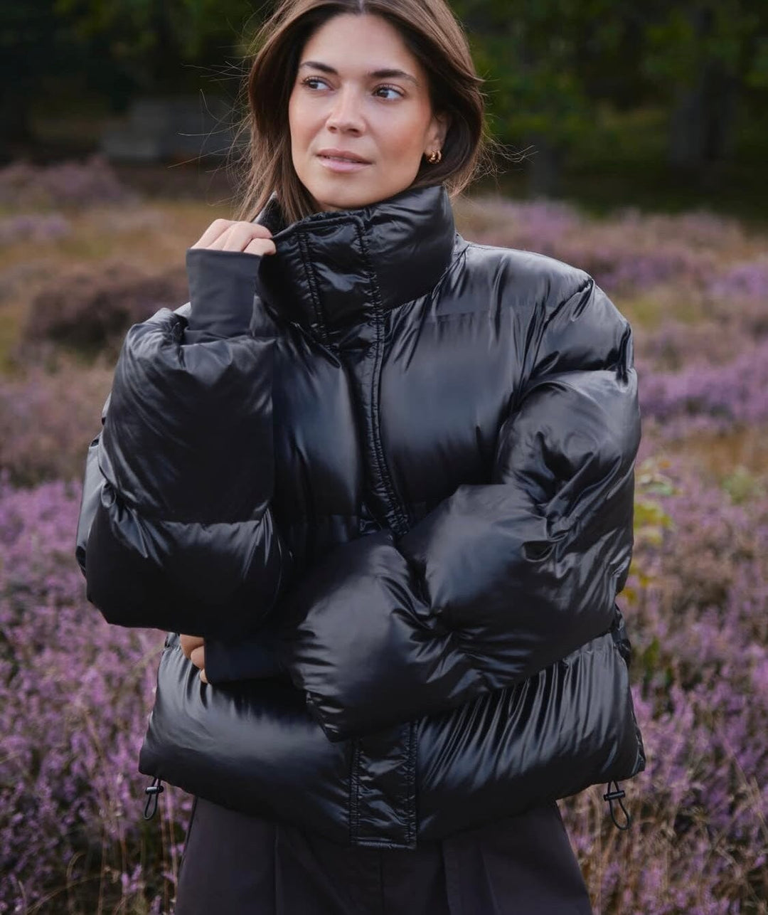 Neo Noir - Rhea Shiny Puffer Jacket 165094 - 100 - Black Jakker 
