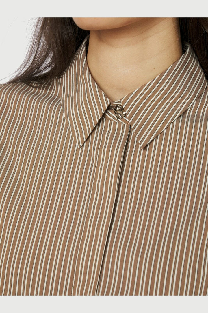 Neo Noir - Ritta Stripe Shirt 167224 - 928 - Light Brown
